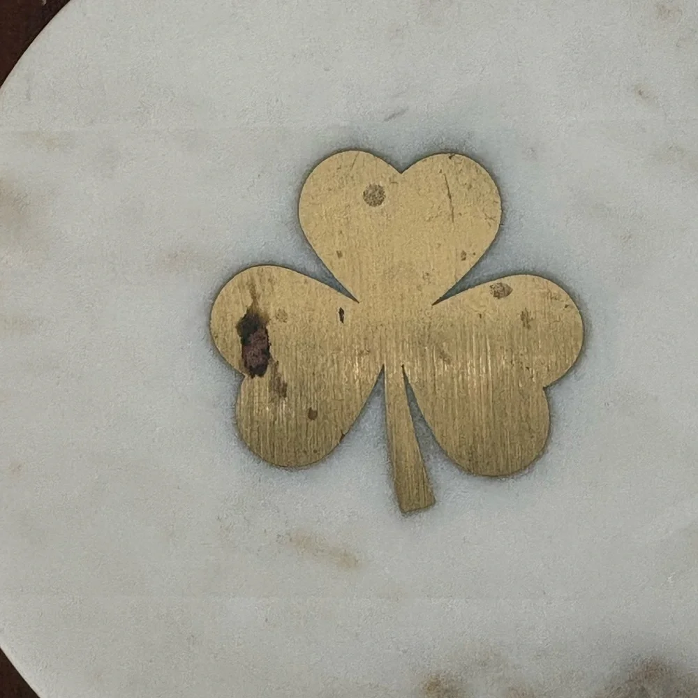 Set of 4 coasters with gold shamrocks